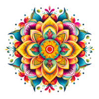 A colorful mandala with a pattern of colors Ai Generative png
