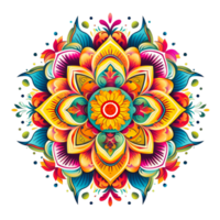 une coloré mandala avec une modèle de couleurs ai génératif png