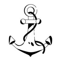 Trendy Boat Anchor vector