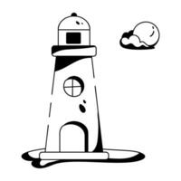 Trendy Lighthouse Building vector