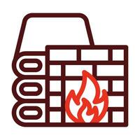 Firewall Vector Thick Line Two Color Icons For Personal And Commercial Use.