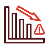 Reduce Business Risk Vector Thick Line Two Color Icons For Personal And Commercial Use.