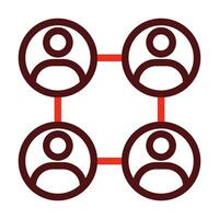 Social Network Vector Thick Line Two Color Icons For Personal And Commercial Use.
