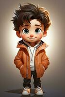 3d cartoon cute boy photo