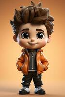 3d cartoon cute boy photo