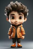 3d cartoon cute boy photo