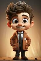 3d cartoon cute boy photo