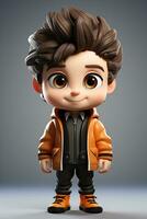 3d cartoon cute boy photo