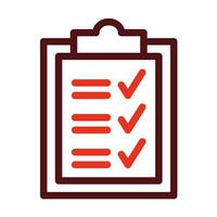 To Do List Vector Thick Line Two Color Icons For Personal And Commercial Use.