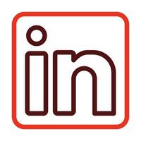 Linkedin Vector Thick Line Two Color Icons For Personal And Commercial Use.