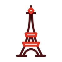 Eiffel Vector Thick Line Two Color Icons For Personal And Commercial Use.