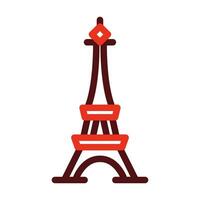 Eiffel Vector Thick Line Two Color Icons For Personal And Commercial Use.