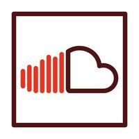 SoundCloud Vector Thick Line Two Color Icons For Personal And Commercial Use.