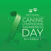 National Canine Lymphoma Awareness Day design template good for celebration usage. green ribbon vector design. vector eps 10. flat design.