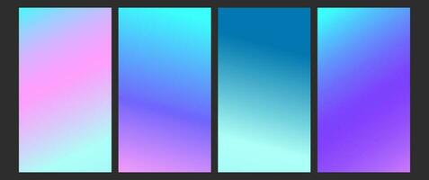 Set of vector gradient backgrounds in soft pastel colors. Winter gradient for web,booklets, banners, branding, social media.