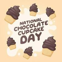 National Chocolate Cupcake Day design template good for celebration usage. chocolate cupcake vector illustration. vector eps 10. flat design.
