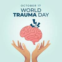 World Trauma Day design template good for celebration usage. brain vector illustration. brain image. flat design. vector eps 10.