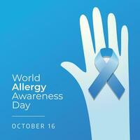 World Allergy Awareness Day vector design template good for celebration usage. blue ribbon vector design. flat design. vector eps 10.