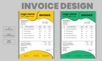 Free vector business invoice and bill paper design template. Company invoice, Order, payment ,document paper