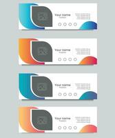 Email signature or footer  design template. vector