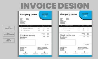 Free vector business invoice and bill paper design template. Company invoice, Order, payment ,document paper