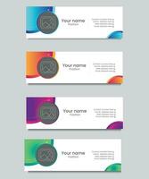 Email signature or footer  design template. vector