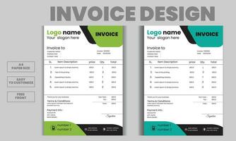 Free vector business invoice and bill paper design template. Company invoice, Order, payment ,document paper