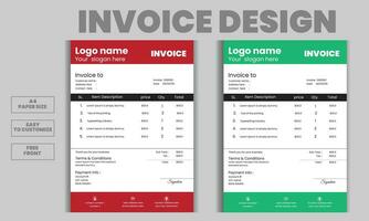 Free vector business invoice and bill paper design template. Company invoice, Order, payment ,document paper