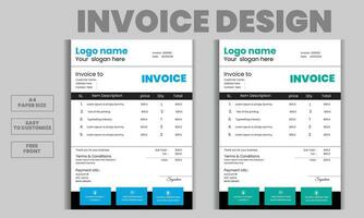 Free vector business invoice and bill paper design template. Company invoice, Order, payment ,document paper