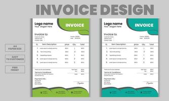 Free vector business invoice and bill paper design template. Company invoice, Order, payment ,document paper