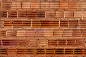 wall of ceramic brick blocks photo