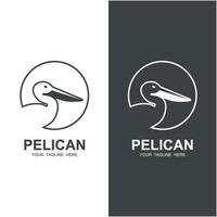 pelícano pájaro logo vector icono ilustración diseño