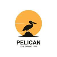 pelican bird logo vector icon illustration design