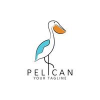 pelícano pájaro logo vector icono ilustración diseño