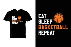 comer dormir baloncesto repetir gracioso baloncesto regalo camiseta vector