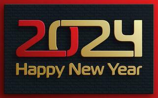 Happy New Year 2024, festive pattern on color background vector