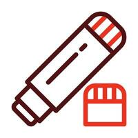 Glue Stick Vector Thick Line Two Color Icons For Personal And Commercial Use.