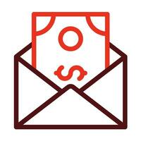 Salary Mail Vector Thick Line Two Color Icons For Personal And Commercial Use.