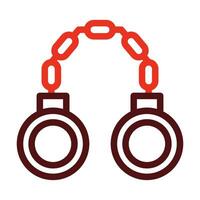Handcuffs Vector Thick Line Two Color Icons For Personal And Commercial Use.