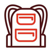 School Bag Vector Thick Line Two Color Icons For Personal And Commercial Use.