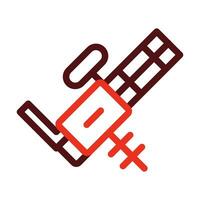 Machine Gun Vector Thick Line Two Color Icons For Personal And Commercial Use.