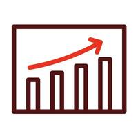 Growth Graph Vector Thick Line Two Color Icons For Personal And Commercial Use.