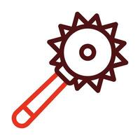 Mace Vector Thick Line Two Color Icons For Personal And Commercial Use.