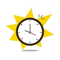 hora reloj mínimo para gestionar concepto de tiempo, Servicio y apoyo alrededor reloj. vector plano estilo