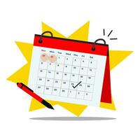 Calendar schedule and planning concept, personal study plan creation, business time planning, events and news, reminder and schedule. Can use for web landing page, banner, mobile app. vector