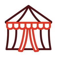 Circus Tent Vector Thick Line Two Color Icons For Personal And Commercial Use.