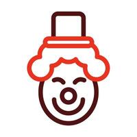 Clown Vector Thick Line Two Color Icons For Personal And Commercial Use.