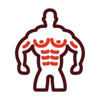 Muscle Man Vector Thick Line Two Color Icons For Personal And Commercial Use.