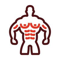 Muscle Man Vector Thick Line Two Color Icons For Personal And Commercial Use.