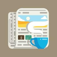 Illustration of morning newspaper with coffee vector